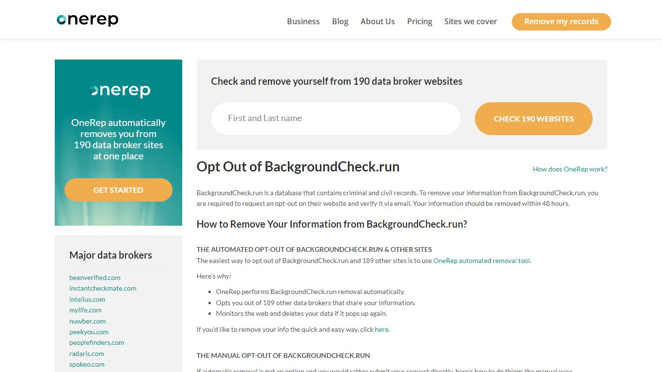 Backgroundcheck.run Opt Out | Remove Your Information 2021 - OneRep